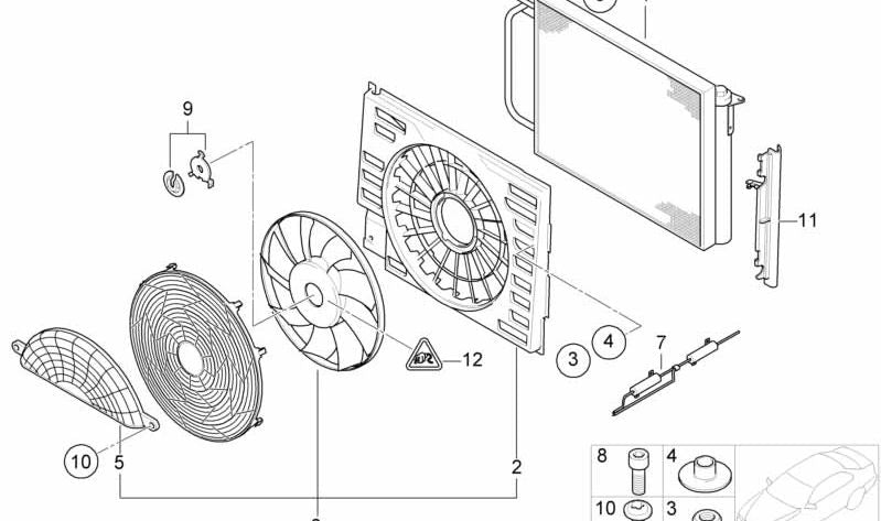 Ventilador a presión para BMW E38 (OEM 64548391882). Original BMW.