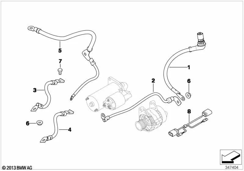 Leitung Glühsystem para BMW E83, E83N (OEM 12513402979). Original BMW