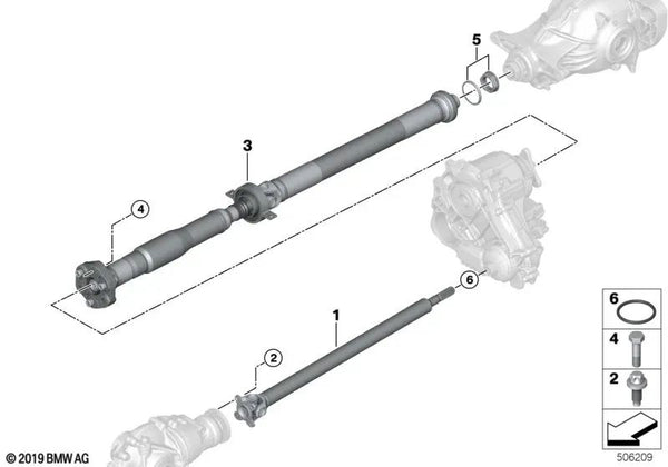 Eje de transmisión automático para BMW G01, G08, G02 (OEM 26108680320). Original BMW