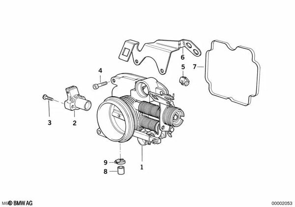 Conducto del acelerador para BMW E34, E32 (OEM 13541747768). Original BMW