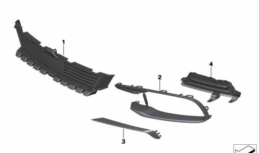 Izquierdo Embellient OEM 51117398001 per BMW F06, F12, F13. BMW originale.