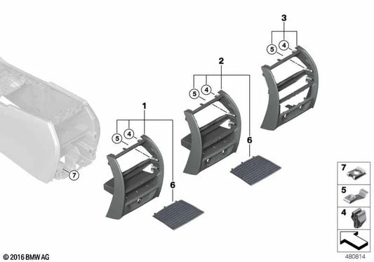 Alfombrilla para compartimento trasero para BMW Serie 5 F90, G30, G31, G38 Serie 6 G32 (OEM 51169383667). Original BMW.