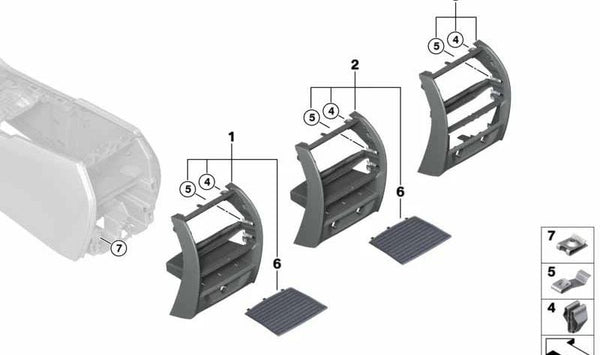 Clip de fijación OEM 07149376436 para BMW F90, G30, G31, G38, G32. Original BMW.