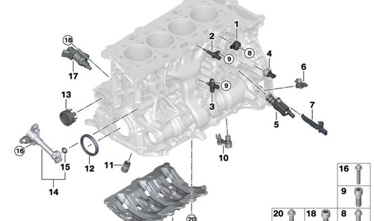 OEM 11425A07190 Oil Anti -Reore Valve for BMW G20, G21, G22, G23, G26, G60, G68, G70, G45, G05, G18, G06, G07. Original BMW.