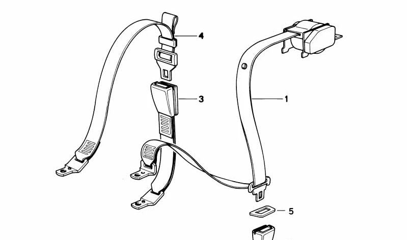 Cinturón de seguridad trasero con sistema de protección infantil OEM 72118208815 para BMW E36. Original BMW.