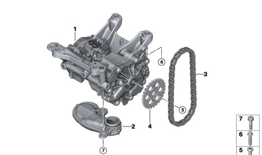 Unidad de Bomba de Vacío de Aceite para BMW G20, G21, G30, G31, G32, G12, G14, G15, G16, G01, G02, G05, G06, G07 (OEM 11418570595). Original BMW