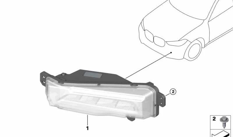 Faros antiniebla LED izquierdo para BMW G05, G06, G07 (OEM 63177406365). Original BMW