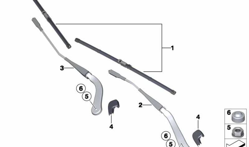 Limpiaparabrisas lado conductor OEM 61619449923 para BMW E90, E91, E92, E93. Original BMW.