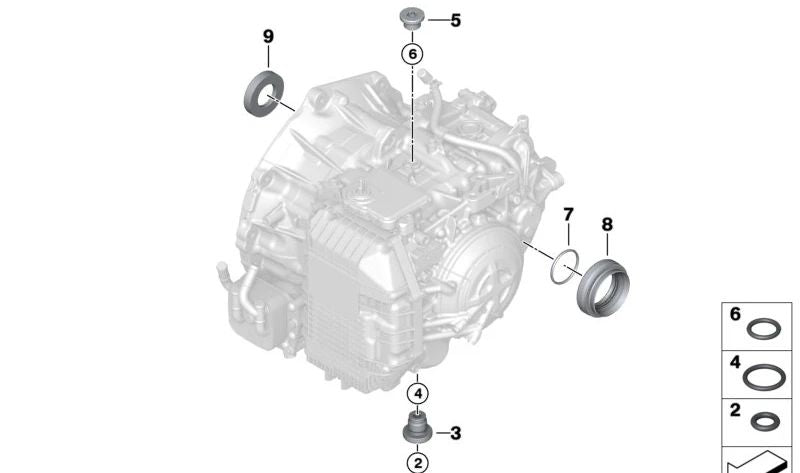 Sello de Ángulo para BMW Serie 1 F40, Serie 2 F44, F45N, F46N, X1 F48, F49N, X2 F39 y MINI F54, F55, F56, F57, F60 (OEM 24278699895). Original BMW