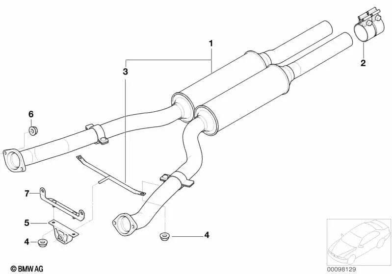 Clamping plate for BMW E65, E66 (OEM 18207505781). Original BMW