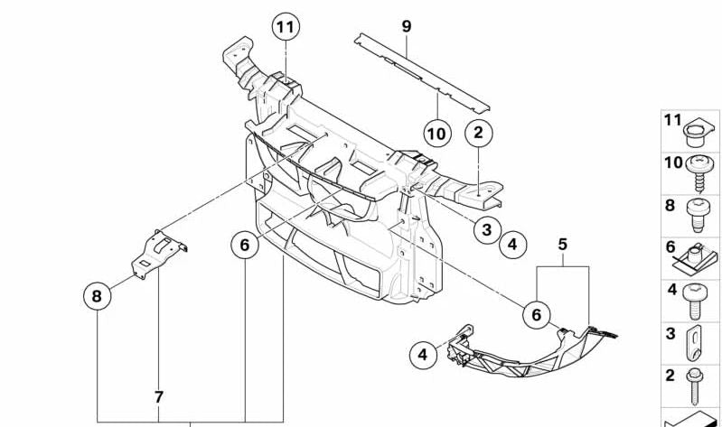 Suporte de bloqueio de reforço OEM 51647123405 para BMW E81, E82, E87, E88. BMW original.