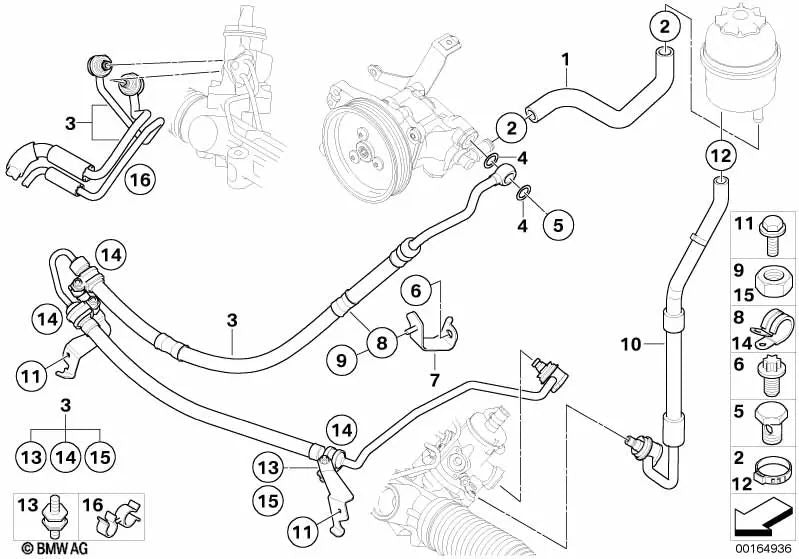 Expansion hose for BMW E83N (OEM 32413450595). Original BMW