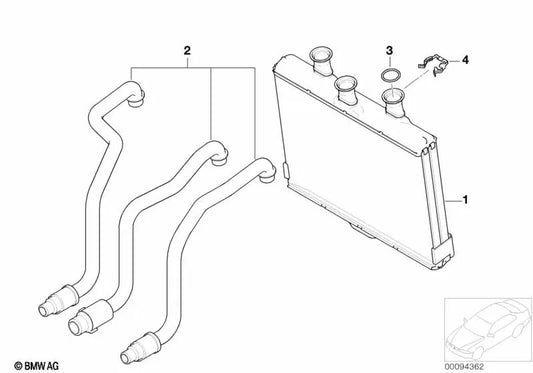 Radiator for BMW 7 Series E65, E66 (OEM 64116906270). Genuine BMW.