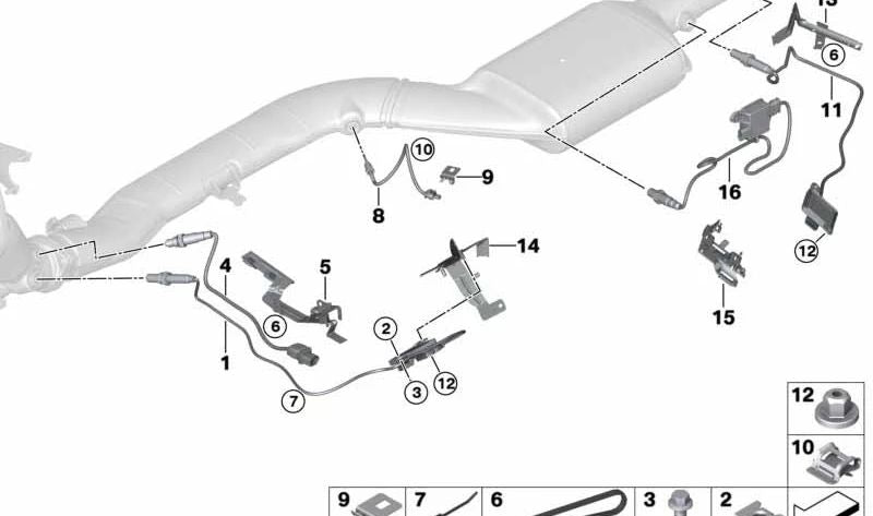 Soporte para módulo sensor NOX OEM 13627808466 para BMW E70, F15, E71, F16. Original BMW.