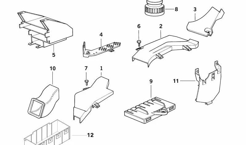 Cubre cables delantero derecho para BMW Serie 3 E36 (OEM 61138357810). Original BMW