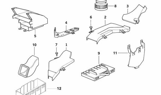 Cubre cables delantero derecho para BMW Serie 3 E36 (OEM 61138357810). Original BMW