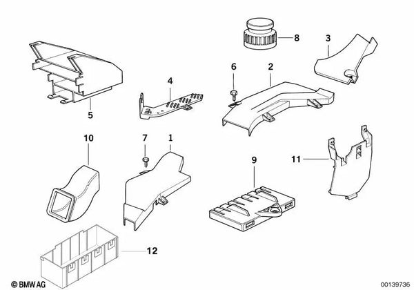 Cubierta de cables trasera derecha para BMW Serie 3 E36 (OEM 61131387098). Original BMW