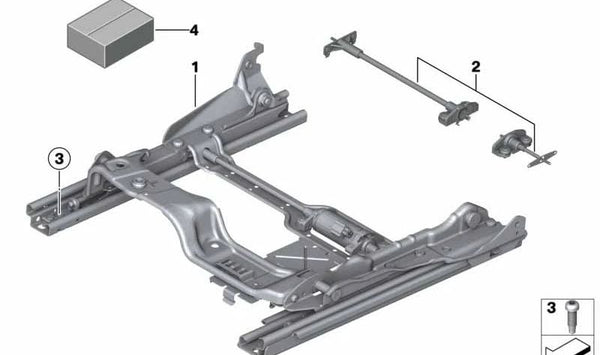 Carril del asiento izquierdo para BMW Serie 6 F06, F12, F13 (OEM 52107383169). Original BMW