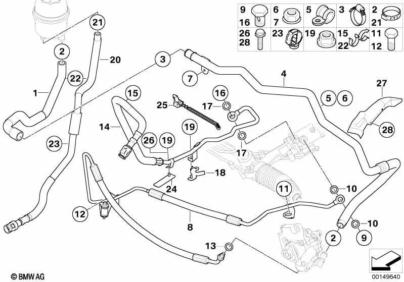 Manguera de Expansión para BMW E60, E60N, E61, E61N, E63, E63N, E64, E64N (OEM 32416789119). Original BMW