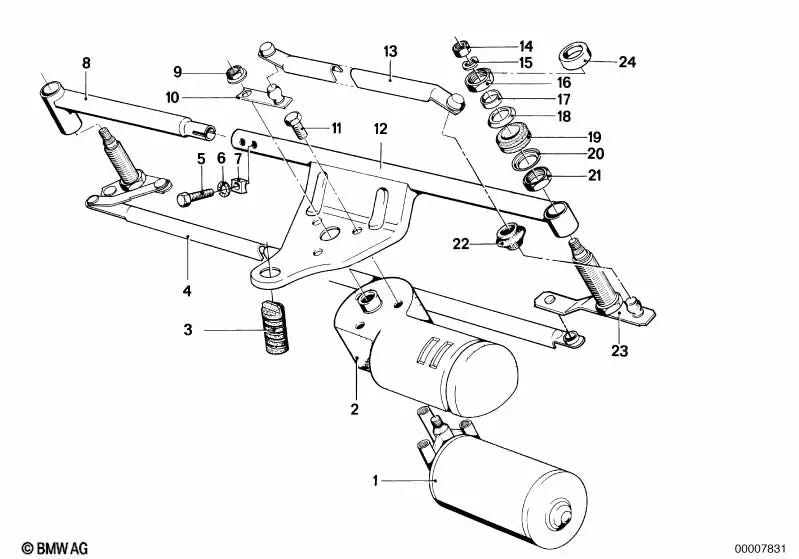 Wischachslager para BMW Serie 7 E23 (OEM 61611361533). Original BMW.