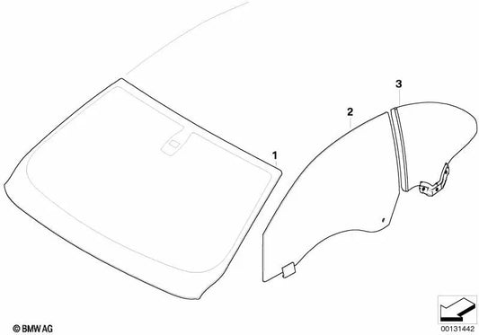 Parabrisas verde con sensor de lluvia para BMW E63, E64 (OEM 51317008901). Original BMW