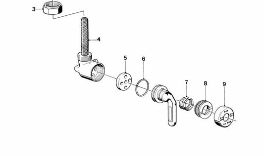 Tuerca de unión para sistema de combustible OEM 16121233363 para BMW {E28,E30,E31,E32,E34,E36,E38,E39,E46,E53,E60,E63,E65,E66,Z3,Z4}. Original BMW