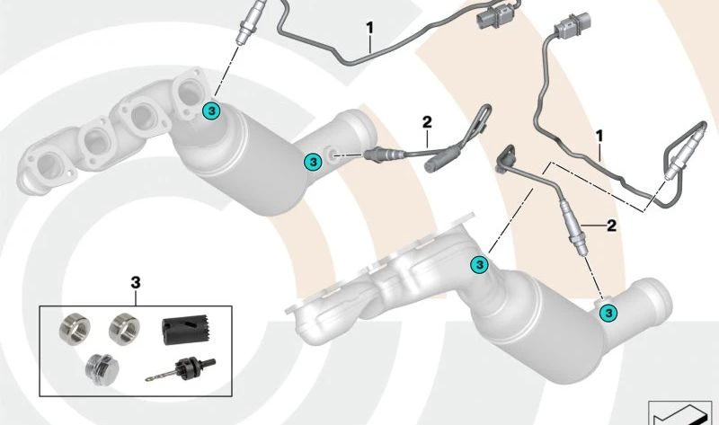 Sonda Lambda para BMW G30, G31N, G11N, G12N, G14, G15, G16, F95, G05, F96, G06, G07 (OEM 11787935100). Original BMW