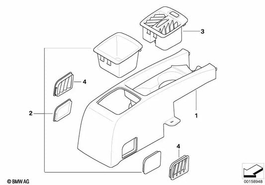 Consola central beige para BMW X5 E70 (OEM 52306983900). Original BMW