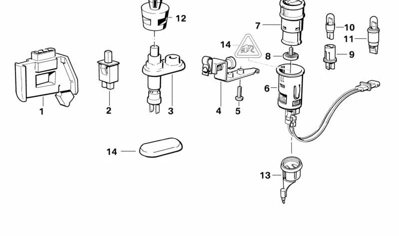 Engine Compartment Light Switch for BMW 3 Series E36 (OEM 61318360875). Original BMW