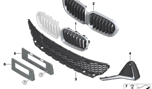 Linkes Vordergitter OEM 51137400799 für BMW F52. Original BMW.