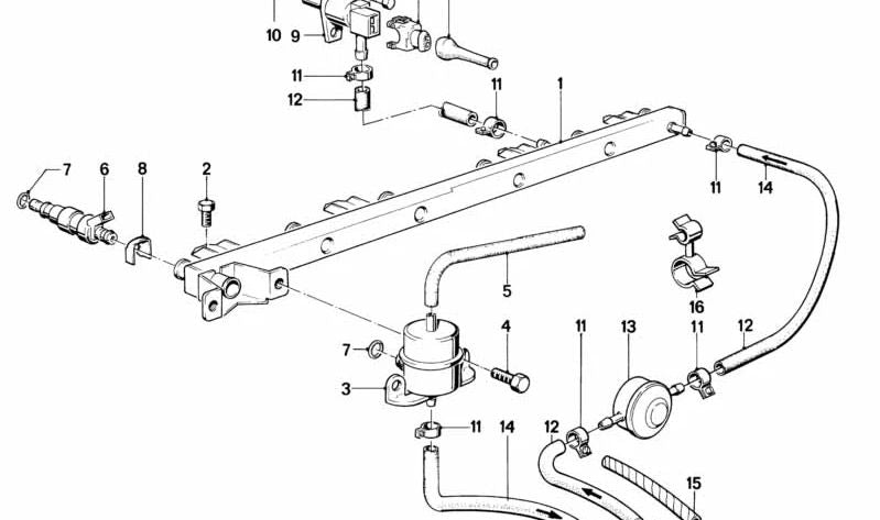 Tubo de inyección OEM 13531717071 para BMW E28, E24, E23. Original BMW.