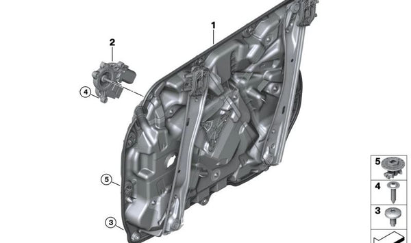 Accionador Elevalunas delantero derecho para BMW X5 F95, G05, X6 F96, G06, X7 G07, XM G09 (OEM 61355A53092). Original BMW