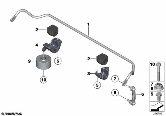 Rear stabilizer for BMW E46, F30, F80 (OEM 10158085). Genuine BMW