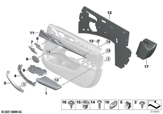 Apoyabrazos derecho para BMW (OEM 51415A4F724). Original BMW