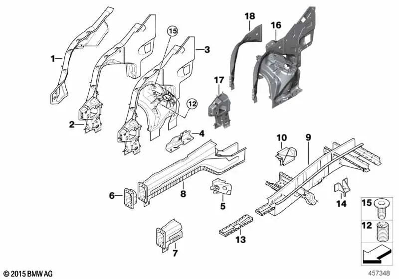 Gewindeeinsatz para BMW X5 E70, E70N, X6 E71, E72 (OEM 07147046334). Original BMW.