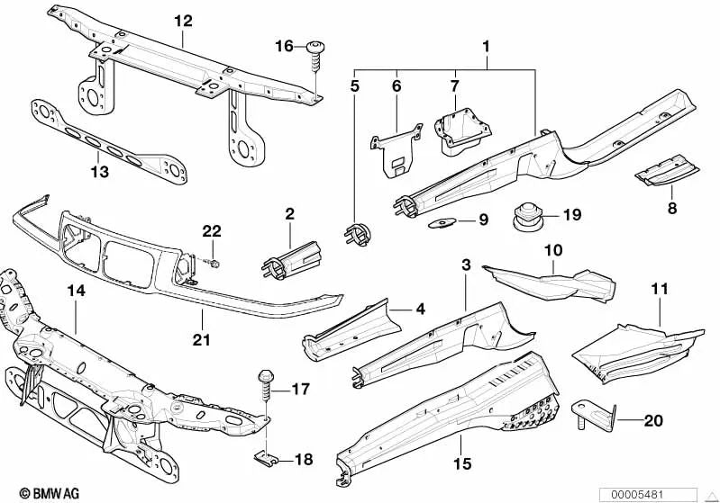 Vorderes Gehäuse für BMW Serie 3 E36 (OEM 41338225981). Original BMW