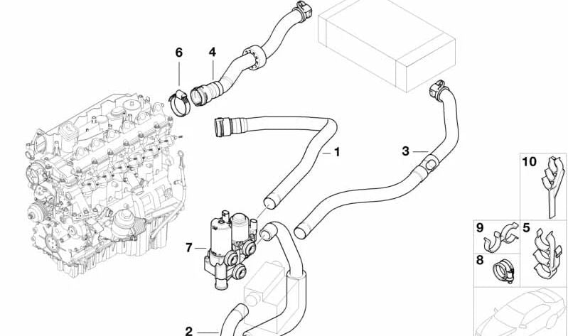 Abrazadera de manguera OEM 64216911339 para BMW E46 (Todos los modelos compatibles). Original BMW.