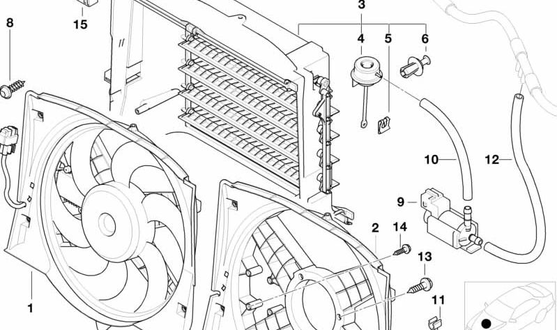 Screw for BMW 3 Series E46 (OEM 64548377799). Original BMW