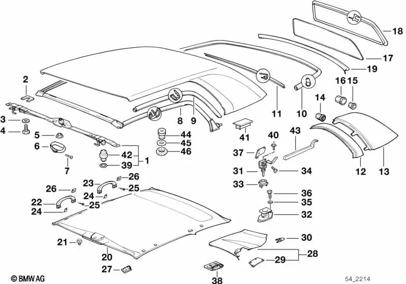 Asidero trasero izquierdo para BMW E36 (OEM 51168198011). Original BMW