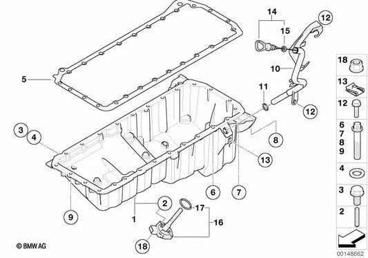 Varilla de aceite para BMW Serie 3 E90, E90N, E91, E91N, E92, E92N, E93 (OEM 11437812257). Original BMW