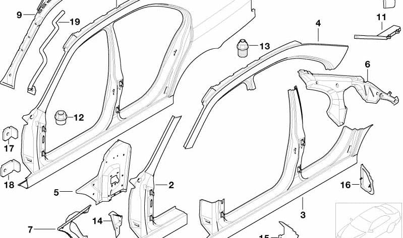 Soporte del tablero de instrumentos derecho para BMW Serie 5 E39 (OEM 41138158250). Original BMW