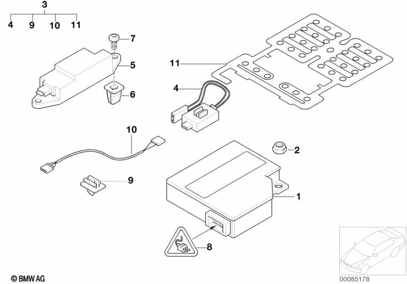 Sensor de impacto para airbag lateral para BMW E46 (OEM 65776906174). Original BMW