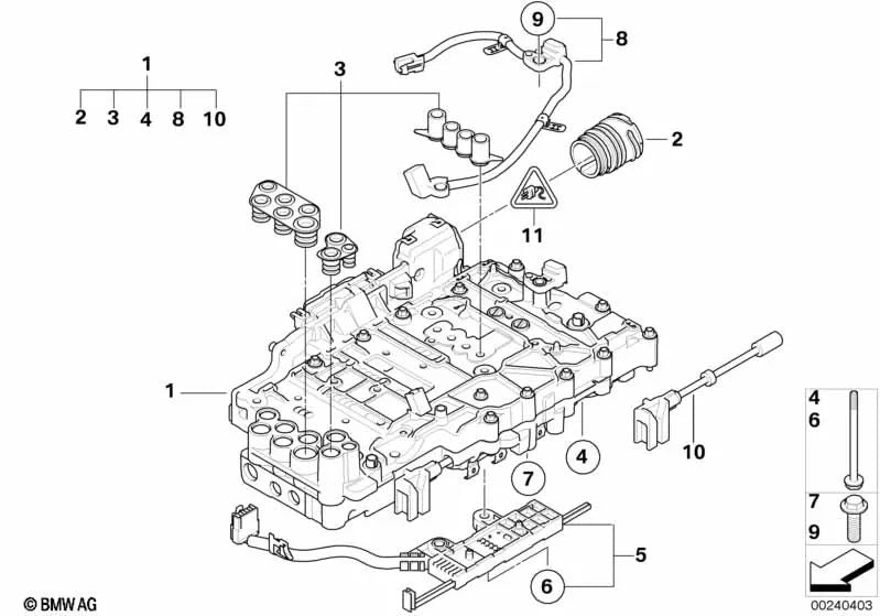 Juego de interruptores de la transmisión para BMW E81, E82, E87N, E88 Serie 3 E90, E90N, E91, E91N, E92, E92N, E93, E93N, X1 E84, X3 E83N (OEM 24357581602). Original BMW.