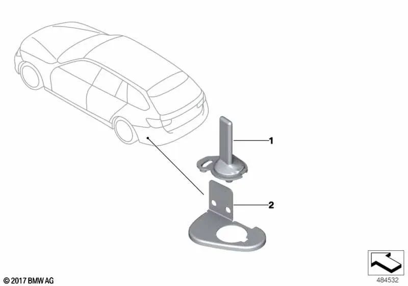 Soporte de antena para BMW Serie 3 E91, E91N, F31, F31N (OEM 65209283639). Original BMW.