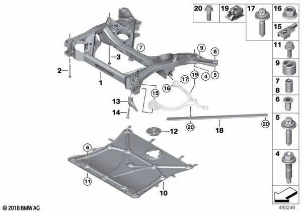 Barra de torsión delantera para BMW Z4 G29 (OEM 31106884271). Original BMW