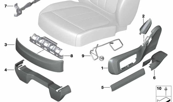 Carcasa embellecedora para reposacabezas OEM 52208494737 para BMW G07 (X7). Original BMW.