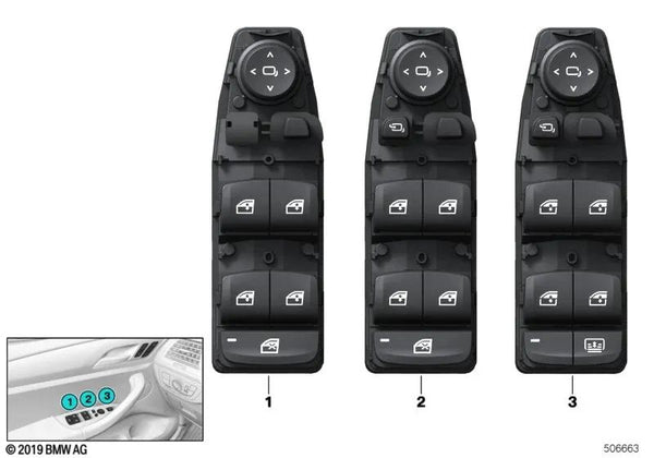 Unidad de control del centro de cambios de la puerta para BMW G20, G20N, G30, G31, G32, G01, G02, G05 (OEM 61316832721). Original BMW.