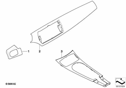 Embellecedor consola central de madera de álamo natural para BMW Z4 E85 (OEM 51167896473). Original BMW