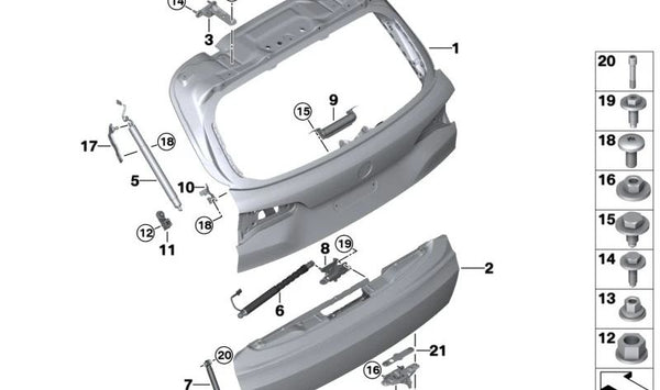 Accionamiento de husillo para BMW X5 G05 (OEM 51247441799). Original BMW.