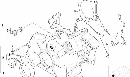 Closing screw with gasket for BMW E87, E46, E90, E91, E92, E93, E39, E60, E61, E63N, E64N, E38, E65, E66, E83, E53, E70, E71 (OEM 11142247286). Original BMW